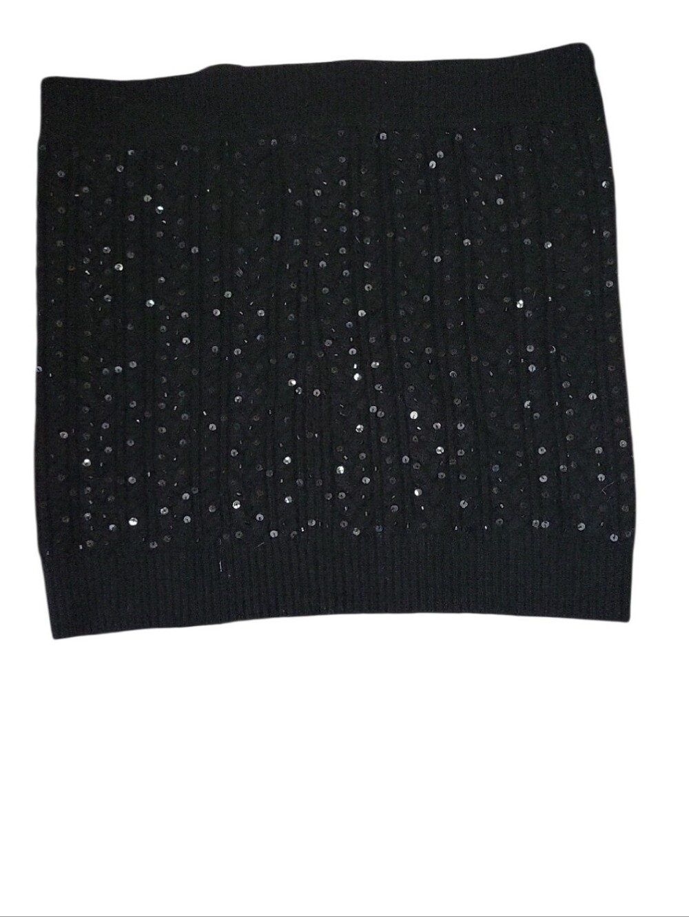 Alice + Olivia Women's Black Sequin Strapless Knit Top